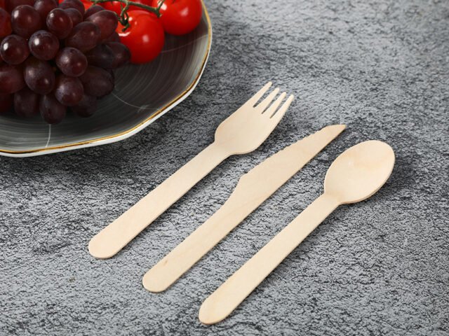 disposable wooden cutlery set